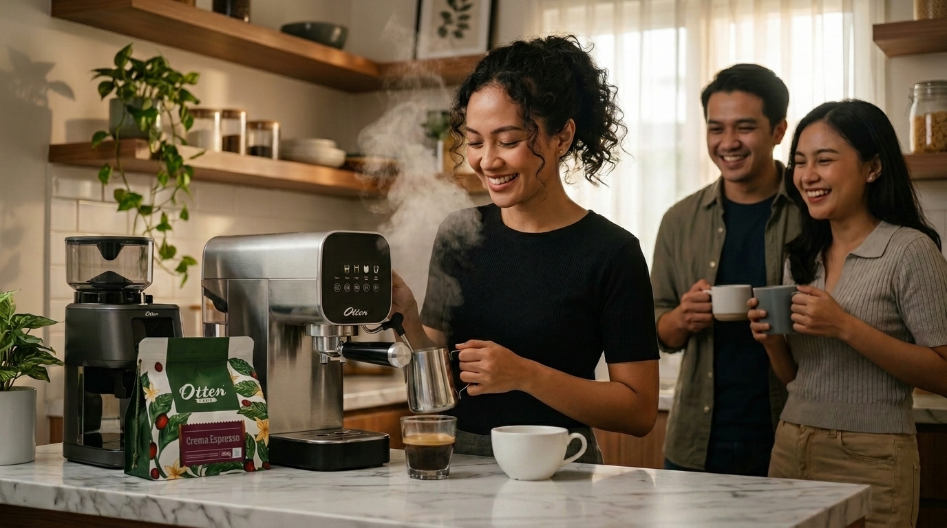 Mesin Kopi Otten Noir, 7 Keunggulannya untuk Dapur Minimalis si Pemula Kopi